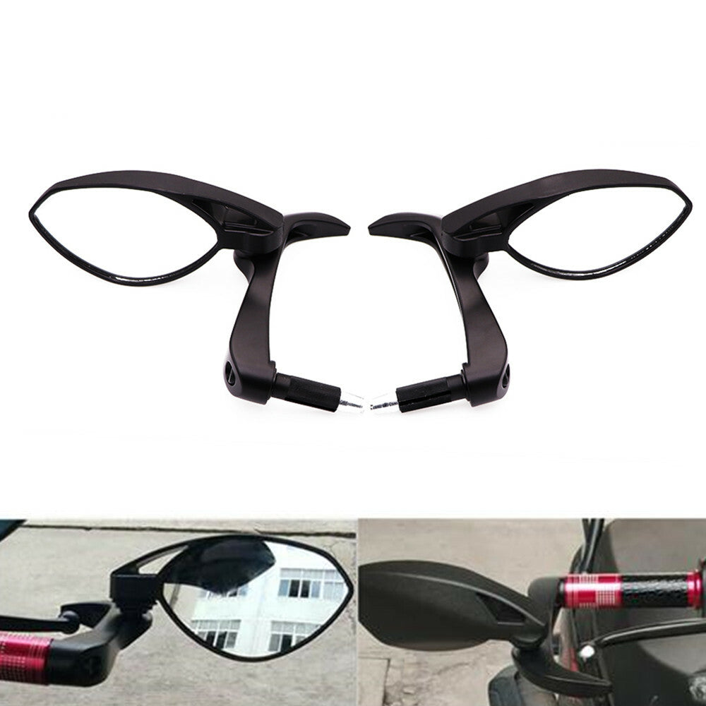 7/8" 22mm Black Horns Handguard Lever Folding Anti-fall Bar Rearview Side Mirror