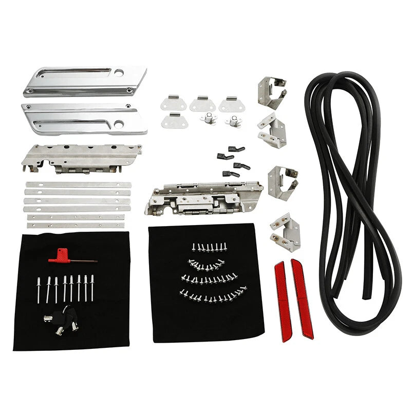 Saddlebag Hardware Latch Hinge Lock Key Kit Fit For Harley Road King Glide 93-13