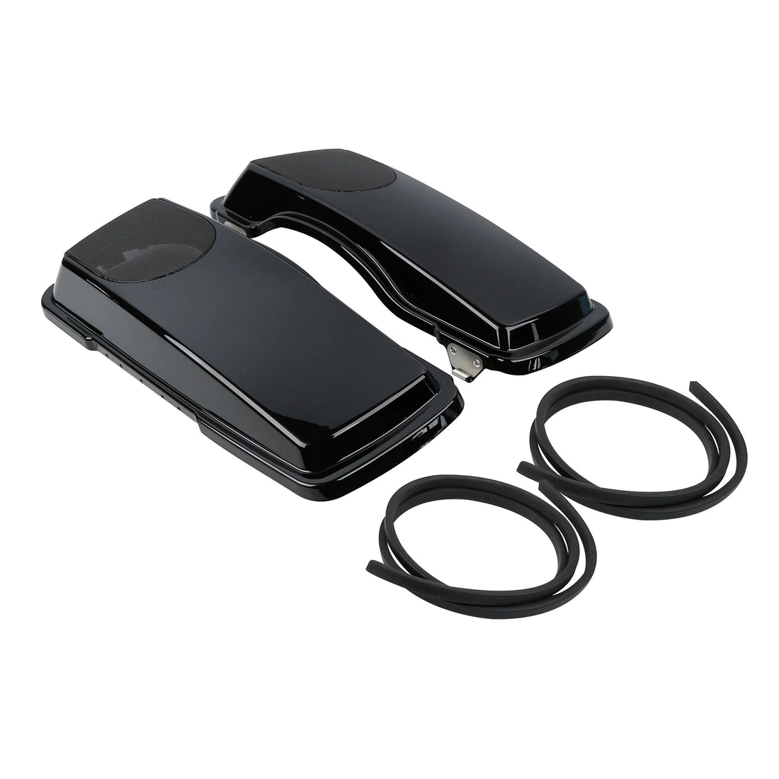 Vivid Black 5x7'' Speaker Saddlebag Lids For Harley Touring Flhr Flht Flhx 93-13
