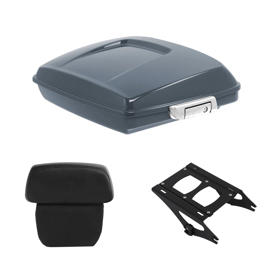 Razor Trunk Backrest Pad Mount Rack Fit For Harley Road Glide 14-26 Gunship Gray