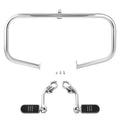 Chrome Highway Engine Guard Bar Long Angled Footpeg Fit For Harley Touring 09-24