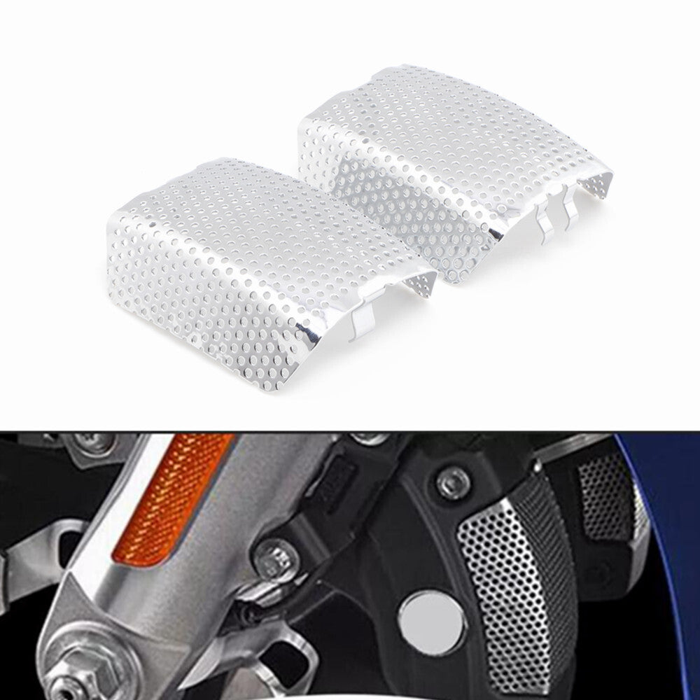 Chrome Front Brake Caliper Insert Set Cover For Harley Touring Street Glide Flhx