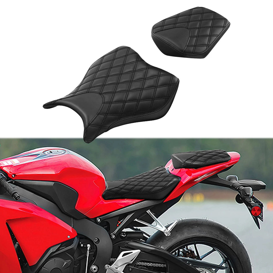 Black Rider Driver Passenger Seat Fit For Honda CBR1000RR 2008-2016 2009 2010 US