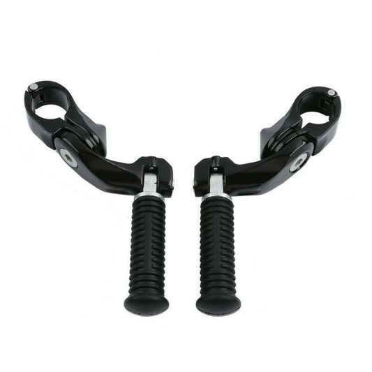 Black Highway Bar Footpeg Pegs 1-1/4'' Short Angled Mount Fit For Harley Touring