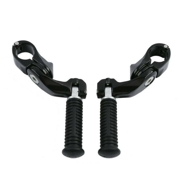 Black Highway Bar Footpeg Pegs 1-1/4'' Short Angled Mount Fit For Harley Touring