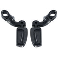 Matte Black Footpeg Foot Pedal Pegs 1 1/4" Short Angled Mounting Bracket Kit