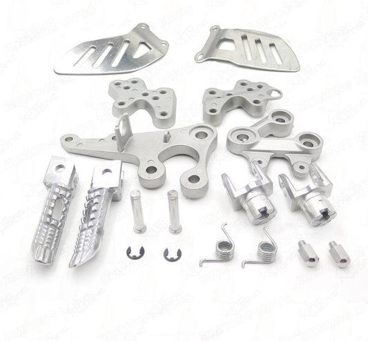 Silver Driver Front Footrests Foot Peg Bracket Fit for Suzuki GSXR1000 2005-2008