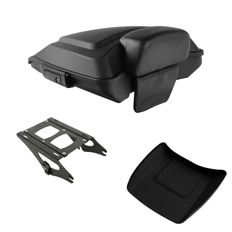 Matte Black Razor Trunk Backrest Pad Mount Rack Fit For Harley Touring 14-26 25