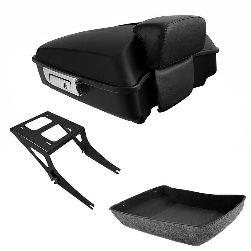 Matte Black Chopped Trunk Pad Mount Rack Fit For Harley Fatboy 08-2017