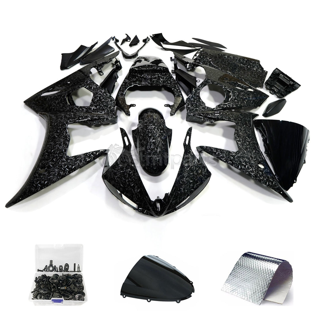 Forged Carbon Fiber Fairing Kit+Bolt For Yamaha Yzf R6 2003-2004 / R6S 2006-2009