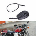 Black Oval Rearview Side Mirrors For Harley Sportster 1200 883 Dyna Street Bob