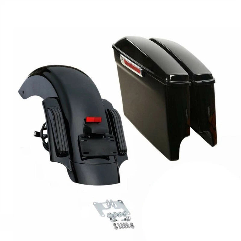 5" Stretched Saddlebags with Rear Fender Fit For Harley Davidson Touring 14-23