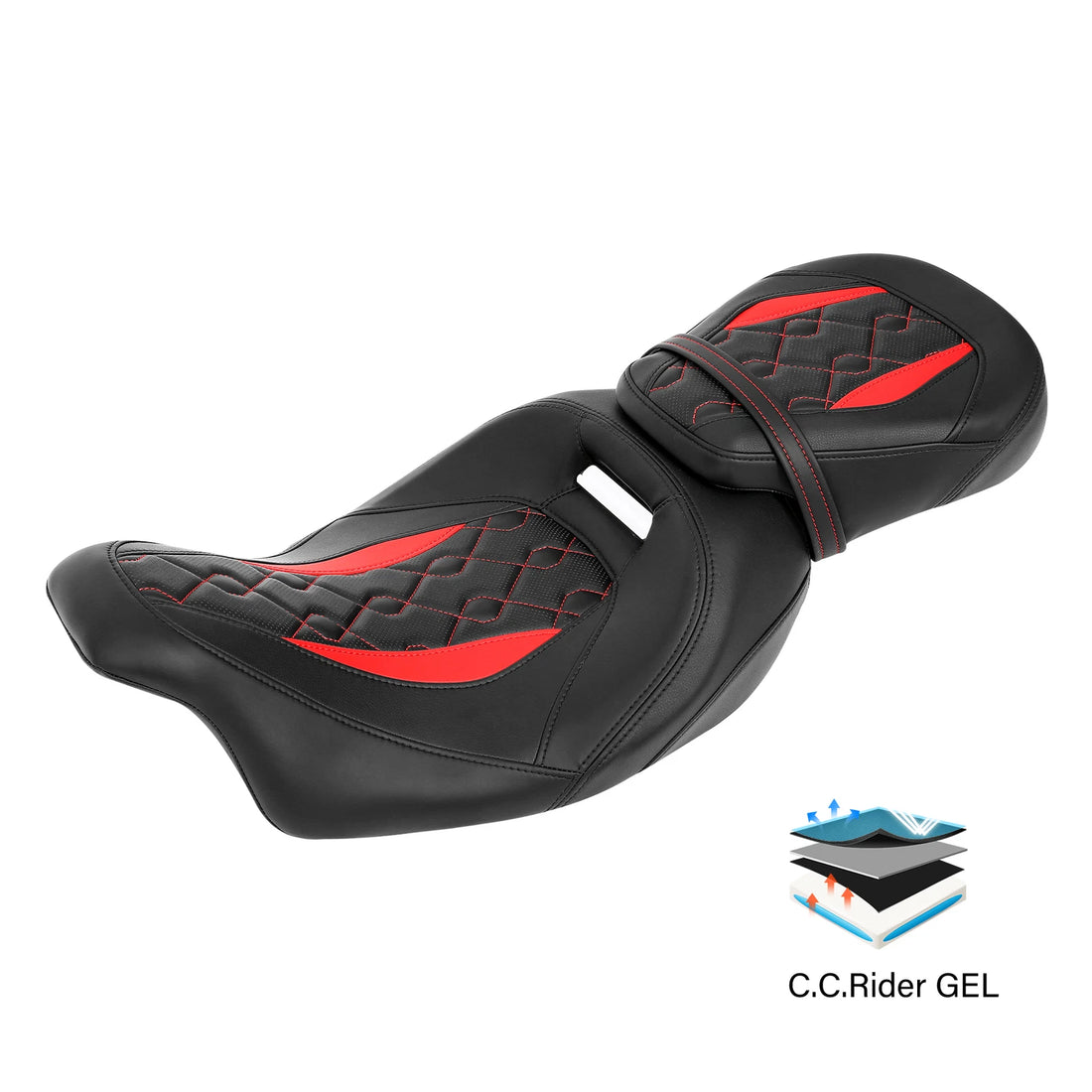 Driver Passenger Gel Seat Fit For Harley Touring Street Electra Glide 2009-2023