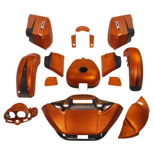 Fairings Body Work Fit For Harley Road Glide 15-24 Scorched Orange / Black Denim