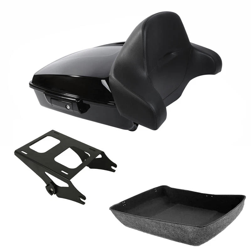 Chopped Trunk Backrest Mount Rack Fit For Harley Touring Road Glide Fltrx 14-26