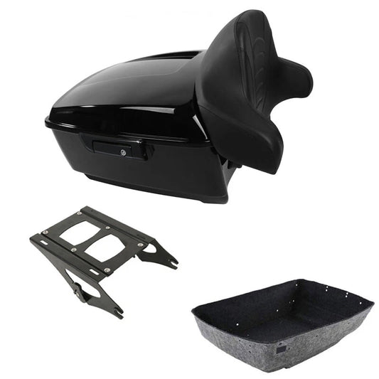 King Trunk Pad Mount Rack Fit For Harley Touring Electra Road Glide 14-26 Black