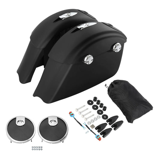 Matte Saddlebag Audio Lid Electronic Latch &Grill Fit For Indian Chieftain 14-18