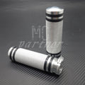 1" Silver CNC Knurled Handlebar Hand Grips For Harley Touring Softail XL883 1200