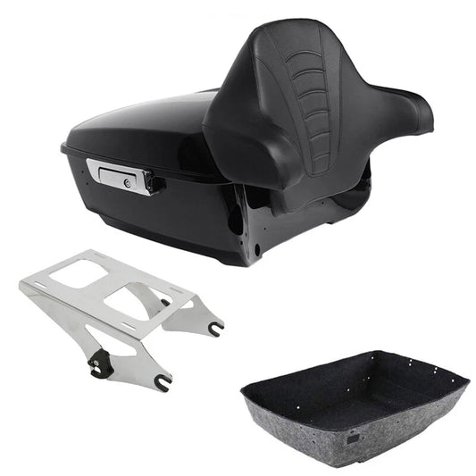 King Trunk Backrest Chrome Mount Rack Fit For Harley Touring Street Glide 14-26