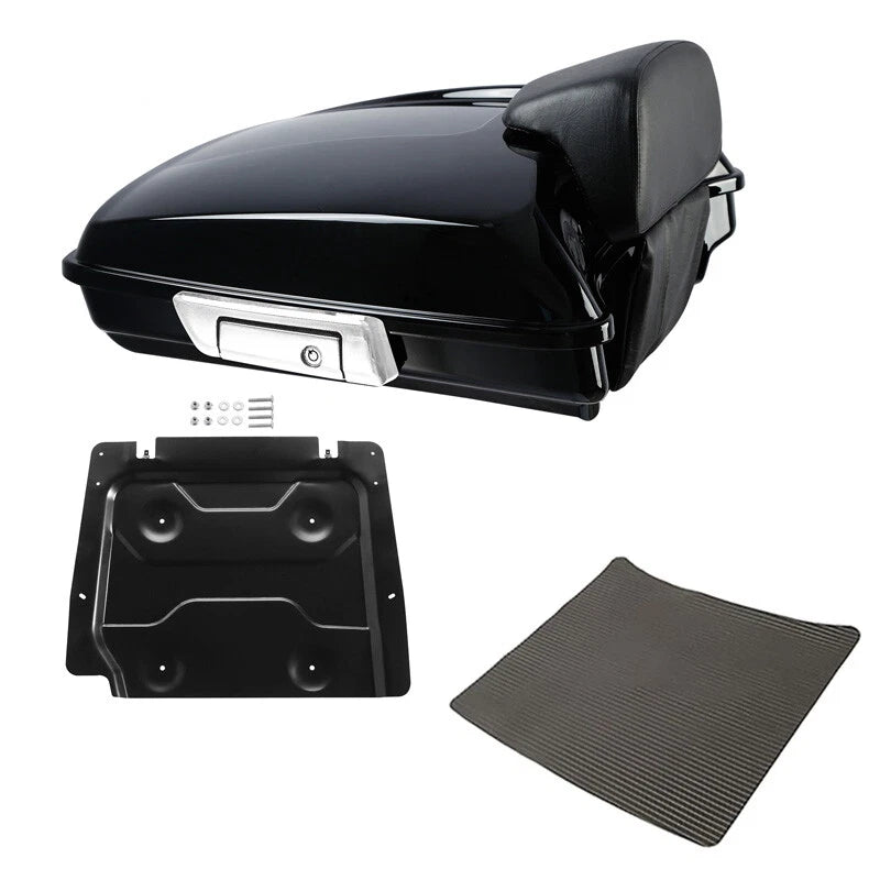 Black Razor Trunk Backrest Pad Base Plate Fit For Harley Touring Flhx 2014-2026