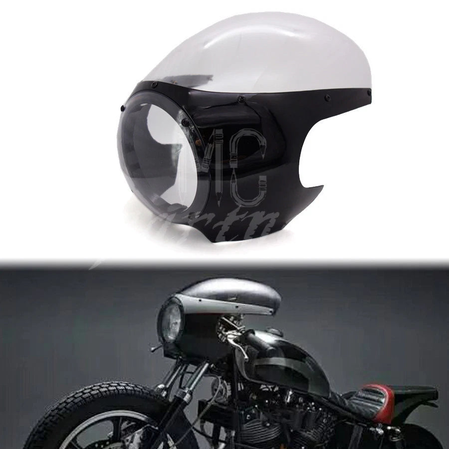 5 3/4" Cafe Racer Drag Racing Fairing & Windshield Fits W/39mm Forks Headlights