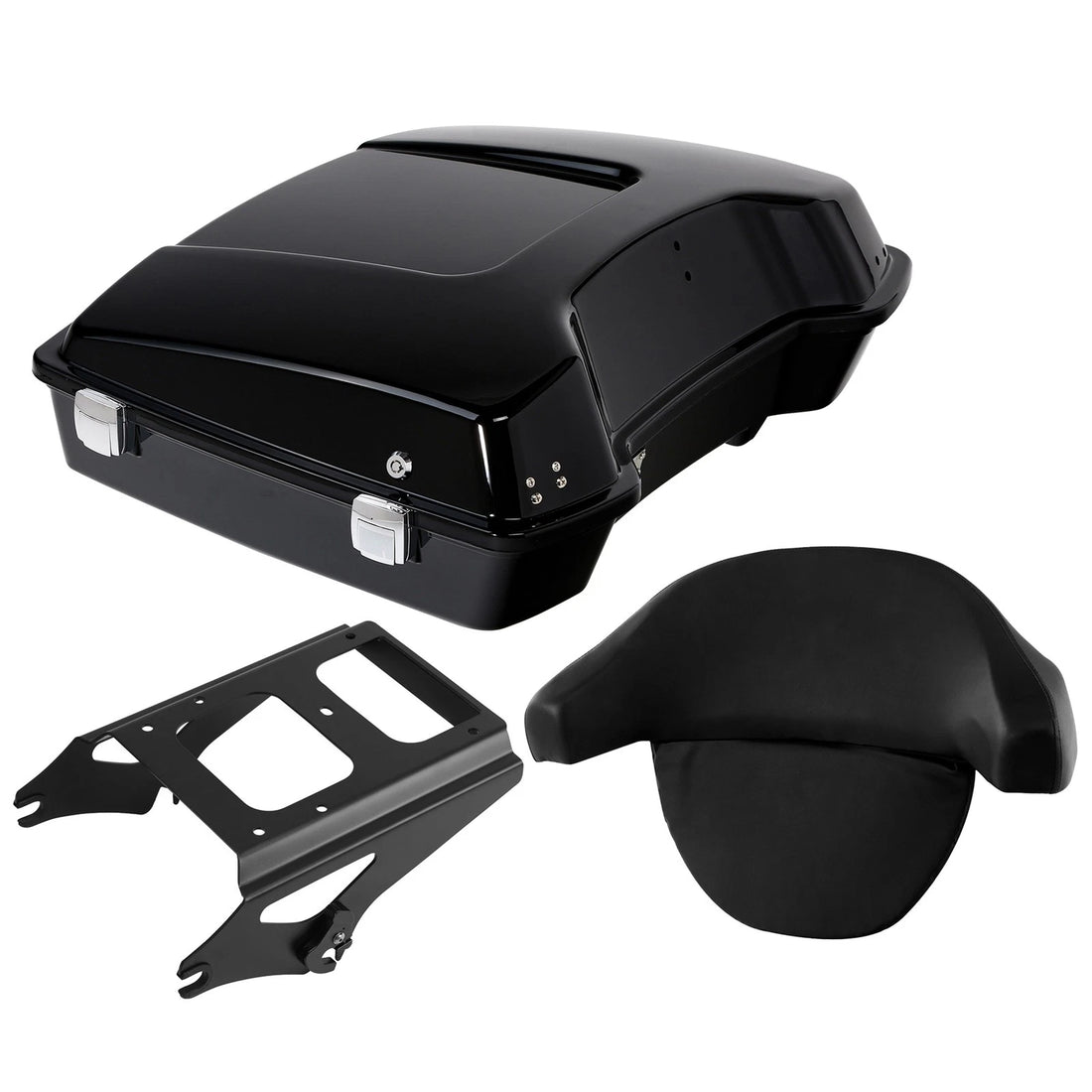 Razor Trunk w/Pad + Mount Rack Fit For Harley Touring Road King Glide 09-13