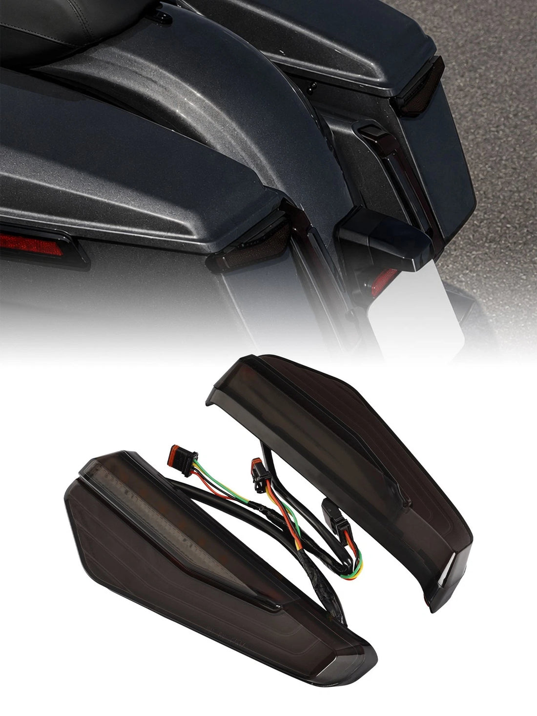 Smoke Saddlebag LED Run Brake Turn Lights Fit For Harley Road Glide 2024-2026