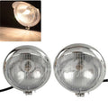 2X Chrome Universal Motorcycle Fog Lamp Headlight For Harley Honda Yamaha Suzuki