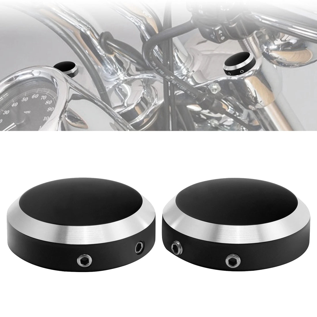 Front Upper Fork Cap Stem Nut Covers Fit For Harley Sportster 14+ Softail 09-25