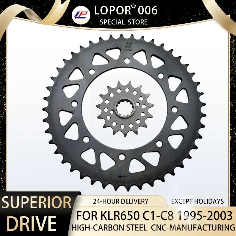 520 15T 42T Front Rear Sprocket For Kawasaki KLR650 KLR 650 C1-C8 1995-2003