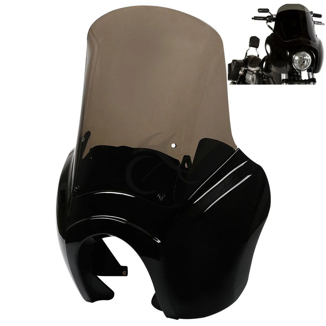Black Front Headlight Fairing Windshield Fit For Harley Street Bob Low Rider New
