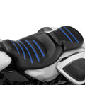 Low-Profile Seat Fit For Harley Touring Road Glide 2009-2023 Black+Blue