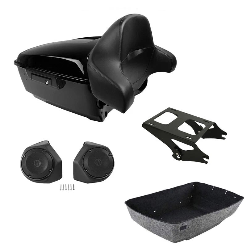 King Trunk Mount Rack Speaker Pad Fit For Harley Electra Street Glide 2014-2026