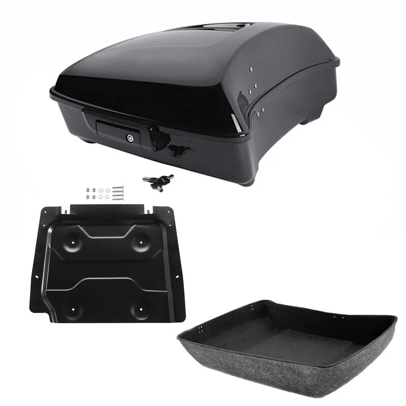 Black Chopped Trunk Base Plate Fit For Harley Touring Electra Street Glide 14-26