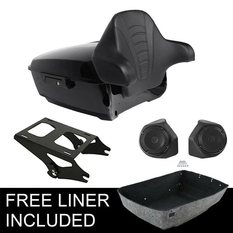 King Trunk Luggage Rack Backrest Speakers Mount Fit For Harley Touring 2014-2026