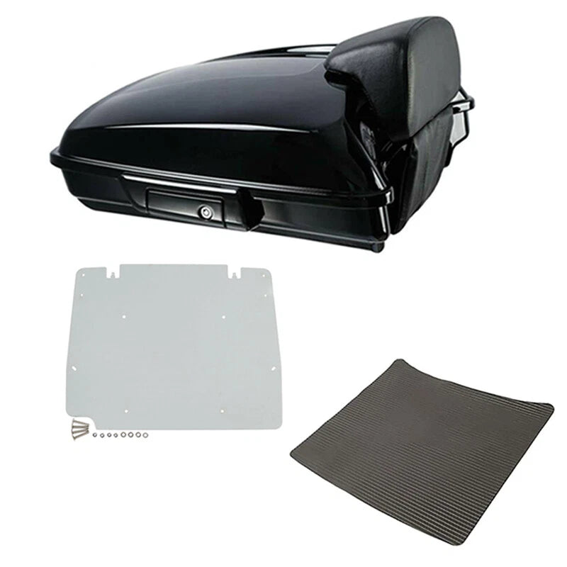 Black Razor Trunk Backrest Plate Fit For Harley Touring Road King Glide 2014-26