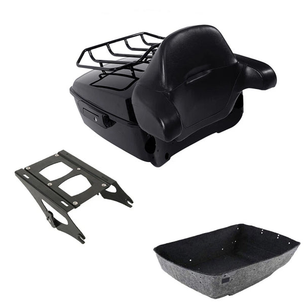 Black King Trunk Backrest Mount Rack Fit For Harley Road Electra Glide 2014-2026