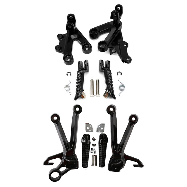 Driver & Passenger Footrests Peg Bracket Fit For Suzuki GSXR1000 2003-2004 Black