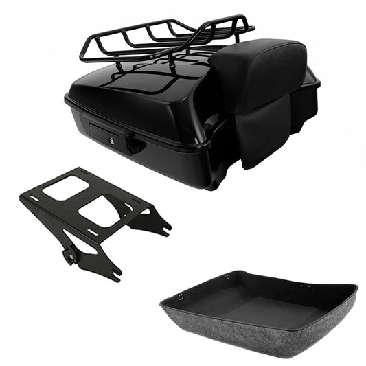 Chopped Trunk Backrest Pad Luggage Rack Mount Fit For Harley Road Glide 14-2026