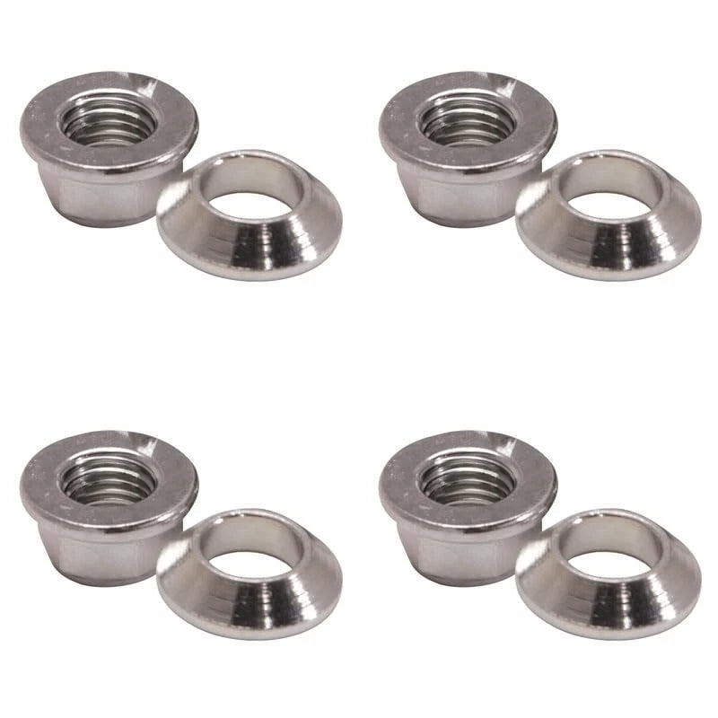 (4 Pack) Tusk 17-8665 Universal Chrome Flange/Tapered Locking Lug Nut 10mm x
