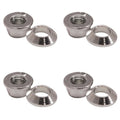 (4 Pack) Tusk 17-8665 Universal Chrome Flange/Tapered Locking Lug Nut 10mm x