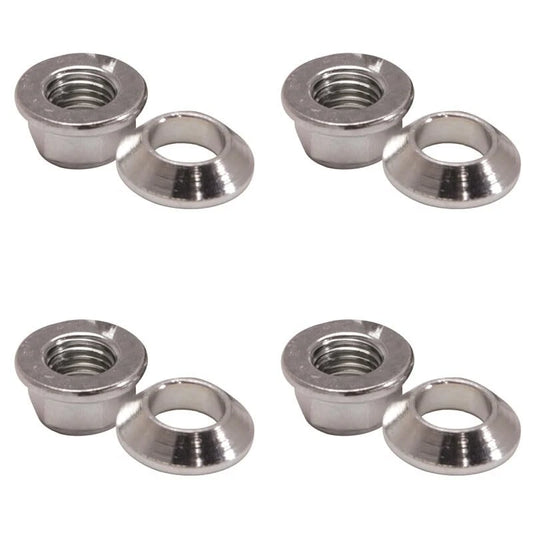 (4 Pack) Tusk 17-8665 Universal Chrome Flange/Tapered Locking Lug Nut 10mm x