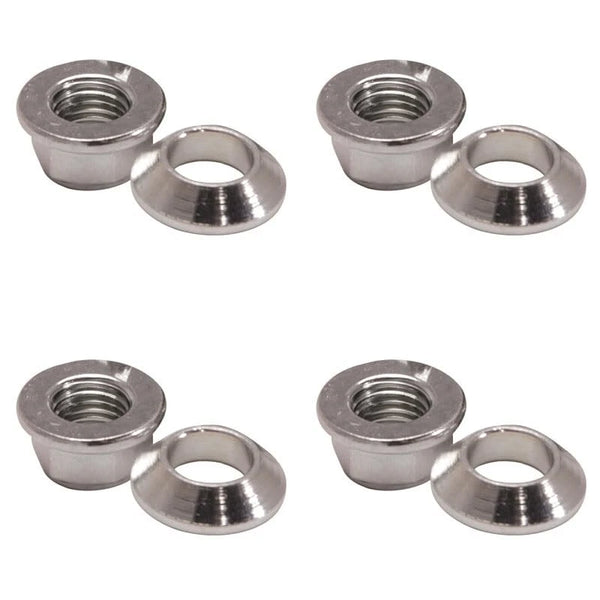 (4 Pack) Tusk 17-8665 Universal Chrome Flange/Tapered Locking Lug Nut 10mm x