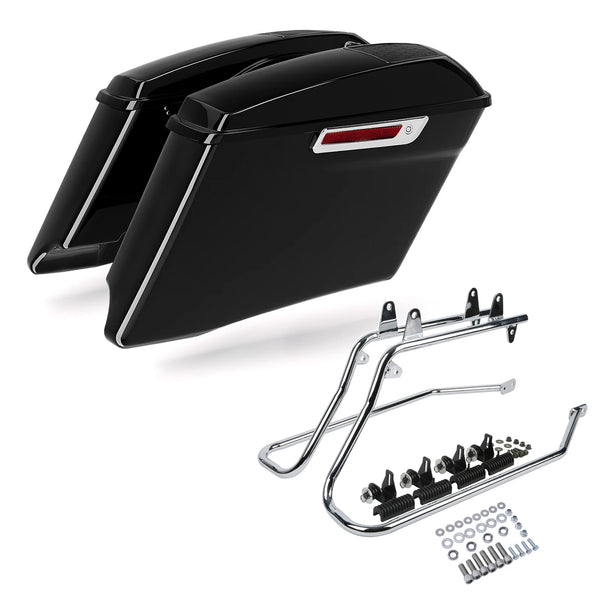 4" Stretched Hard Saddlebags Speaker Lids Bracket Fit For Harley Softail 1984-17