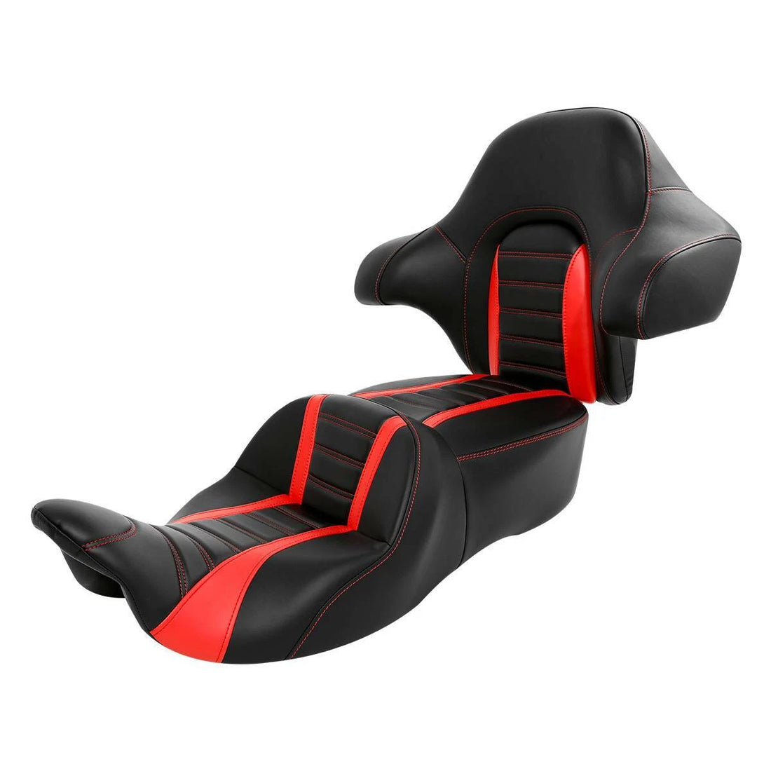 Black Red Driver Passenger Seat & Backrest Fit For Harley Road Glide 2014-2023