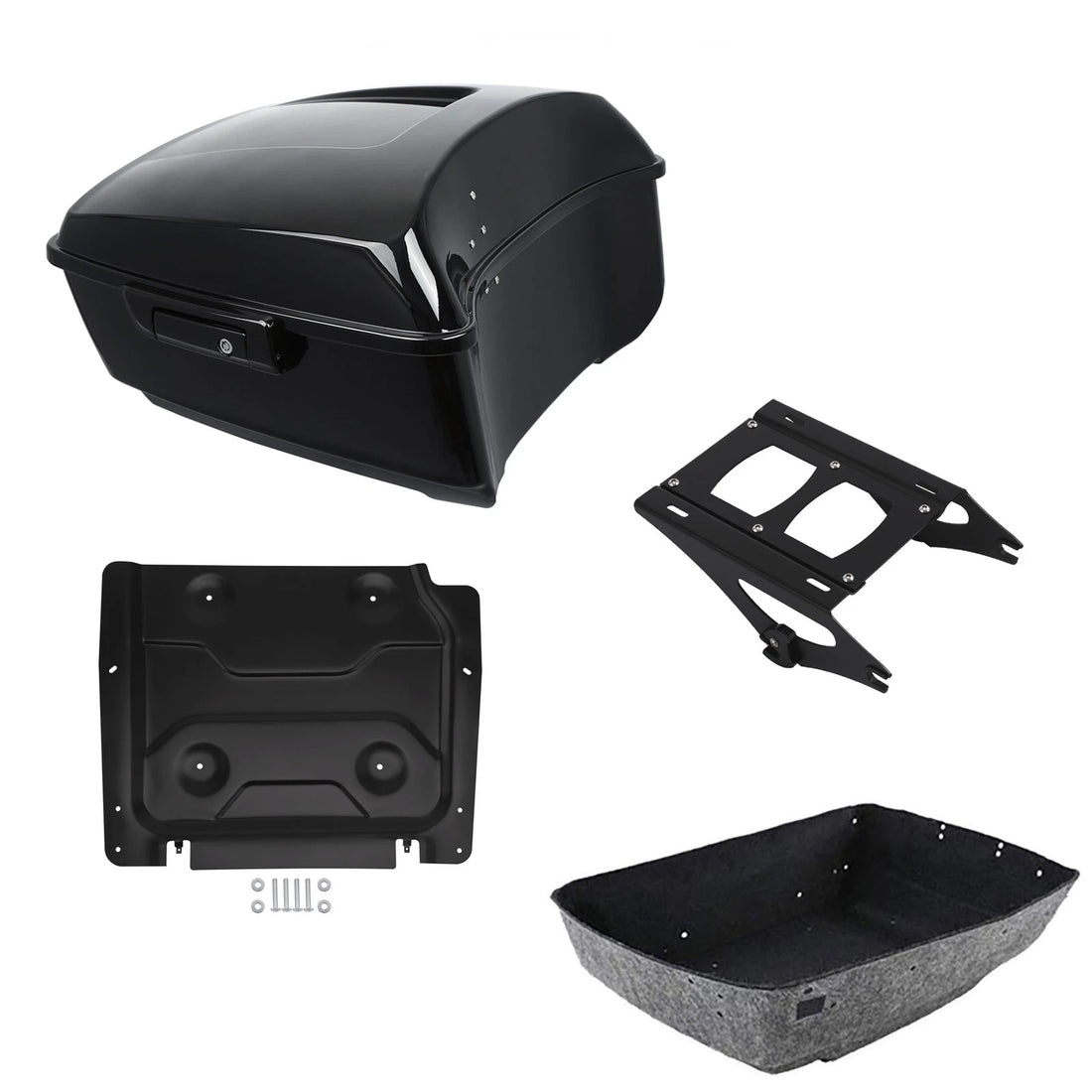 Black King Trunk Luggage Mount Rack Base Plate Fit For Harley Touring 2014-2026