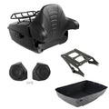 King Trunk Rack Backrest Speakers Mount Fit For Harley Cvo Street Glide 2014-26