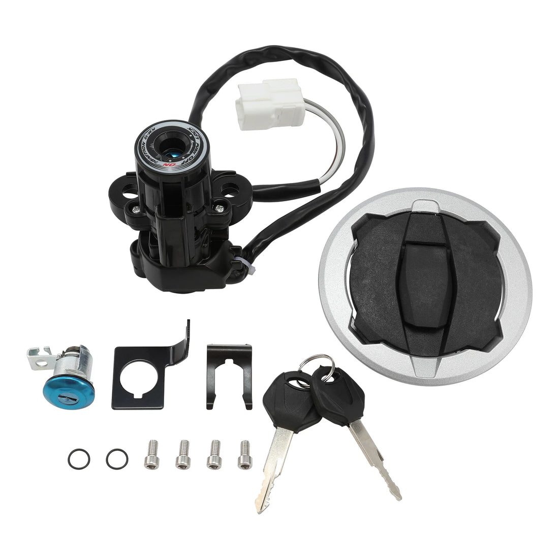 Fuel Gas Ignition Switch Keys Seat Lock Fit For Kawasaki Ninja 400 2018-2024 23