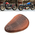 Brown Crocodile PU Leather Solo Drive Seat For Harley Chopper Bobber Custom