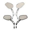 Pair 8mm Rear View Side Mirrors Fit For Harley Fat Bob Fxdf 08-16 Black/Chrome